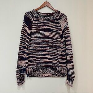 True Religion Hand Knit Chunky Cotton Sweater Pullover Purple Size Small